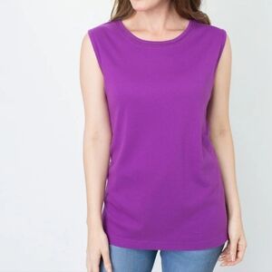 Coldwater Creek Silk/Cotton Purple Tank Top